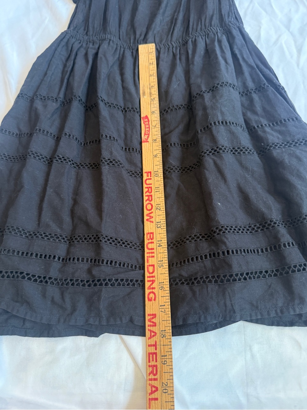 Topshop Black Tiered Eyelet Mini Dress - Picture 5 of 6